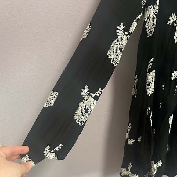 Free People Black and White Floral Mini Dress - Picture 3 of 11